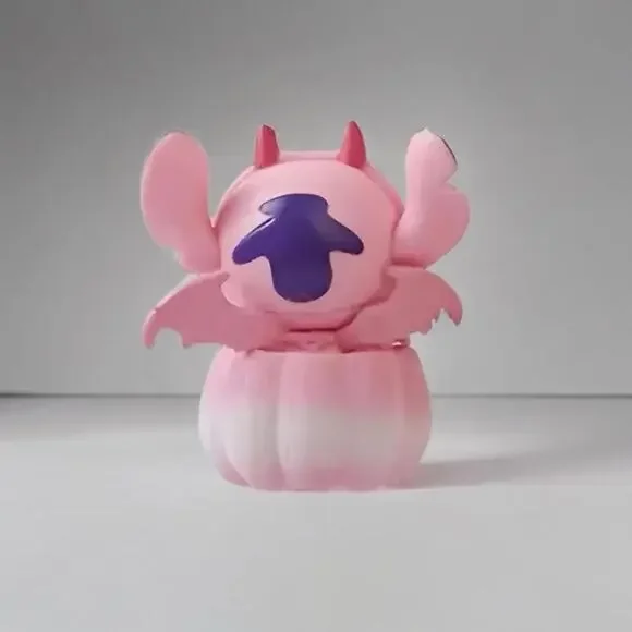 Stitch & Angel Figurine - Pink Halloween Devil In Pumpkin, Kawaii Spooky SET - Picture 5 of 5